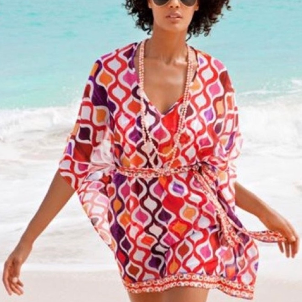Trina Turk Ogee Kaftan Multicolor Cover Up